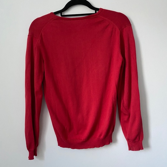 Zara Boys Red V-neck Long Sleeve Seahorse Sweater - Picture 6 of 6